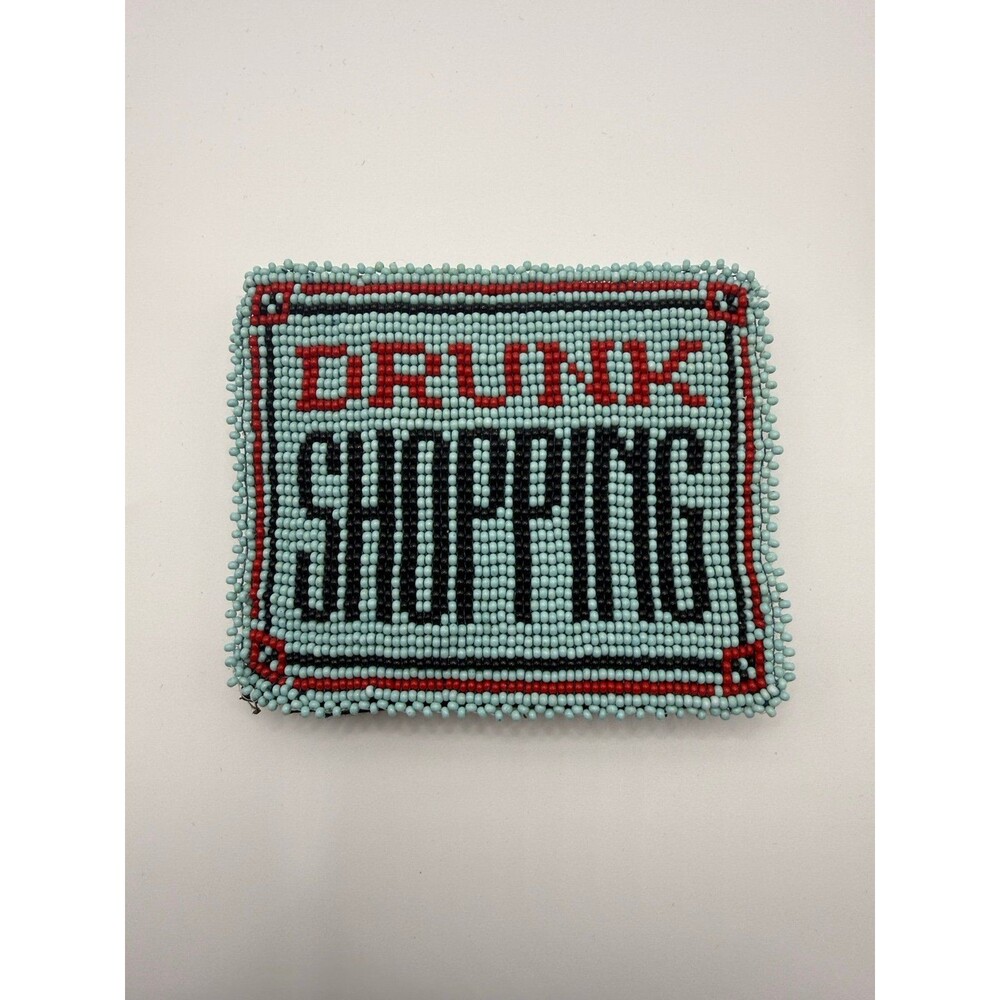 Drunk Shopping wallet or change purse - beaded like new condition